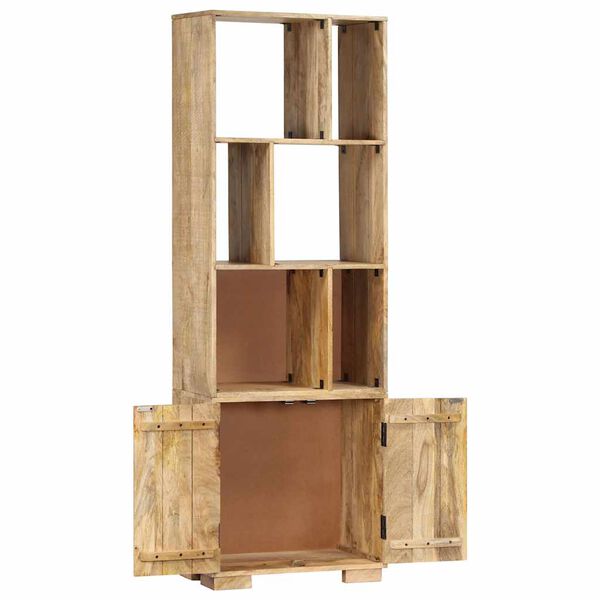 Bibliothèque Colonne à Niches Asymétriques en bois de manguier – photo 6