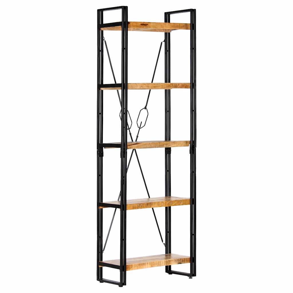 Bibliothèque industrielle à croisillons en manguier – 60 x 30 x 180 cm