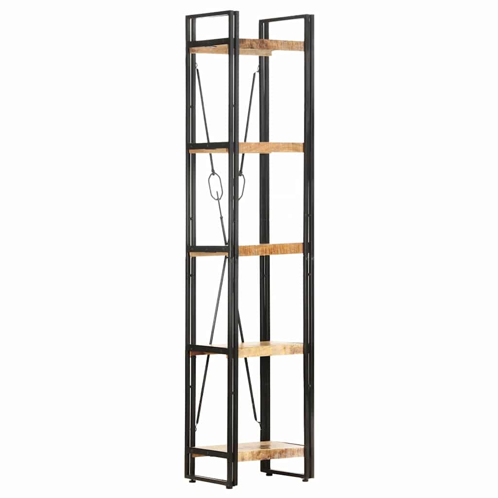 Bibliothèque industrielle à croisillons en manguier – 40 x 30 x 180 cm