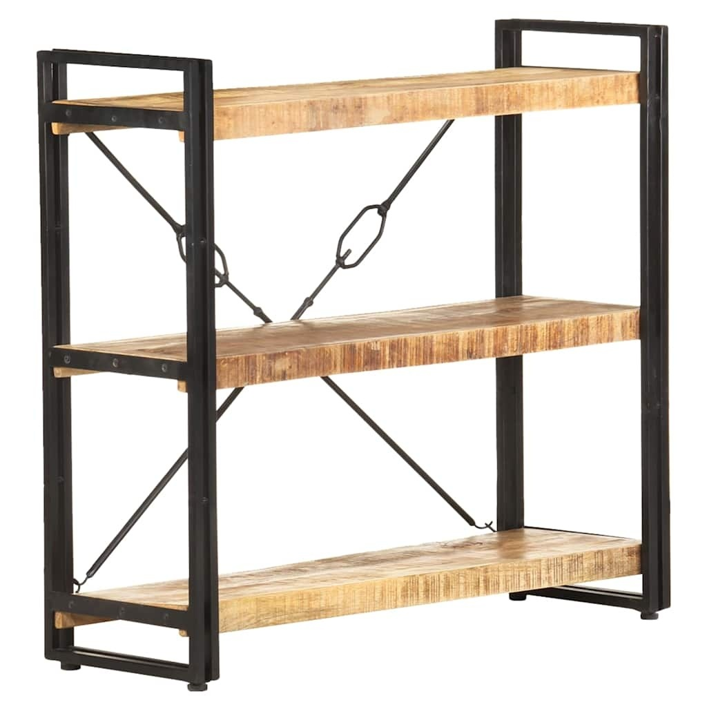 Bibliothèque industrielle à croisillons en manguier – 90 x 30 x 80 cm