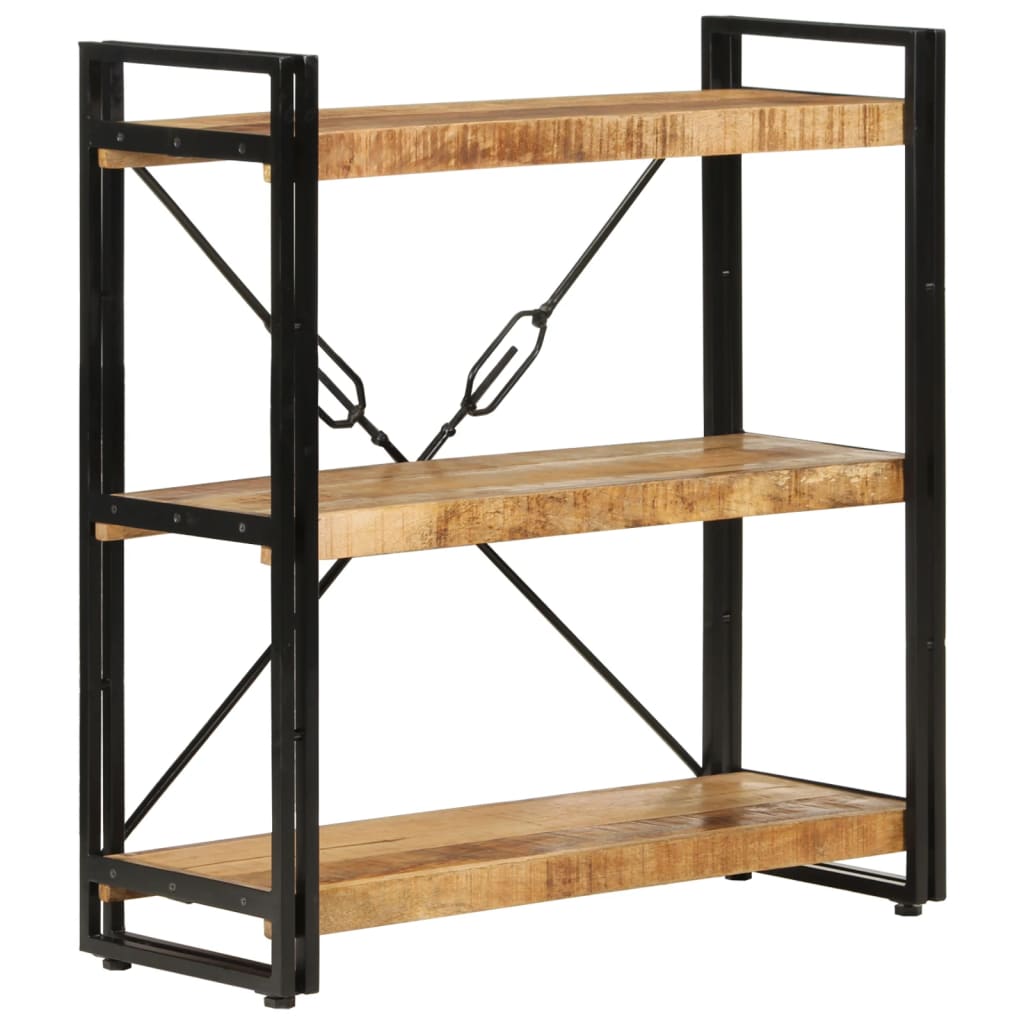 Bibliothèque industrielle à croisillons en manguier – 77 x 30 x 80 cm