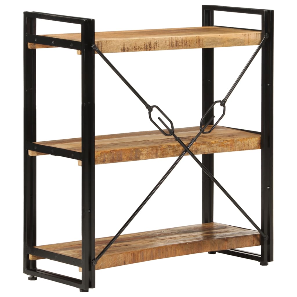 Bibliothèque industrielle à croisillons en manguier – 77 x 30 x 80 cm