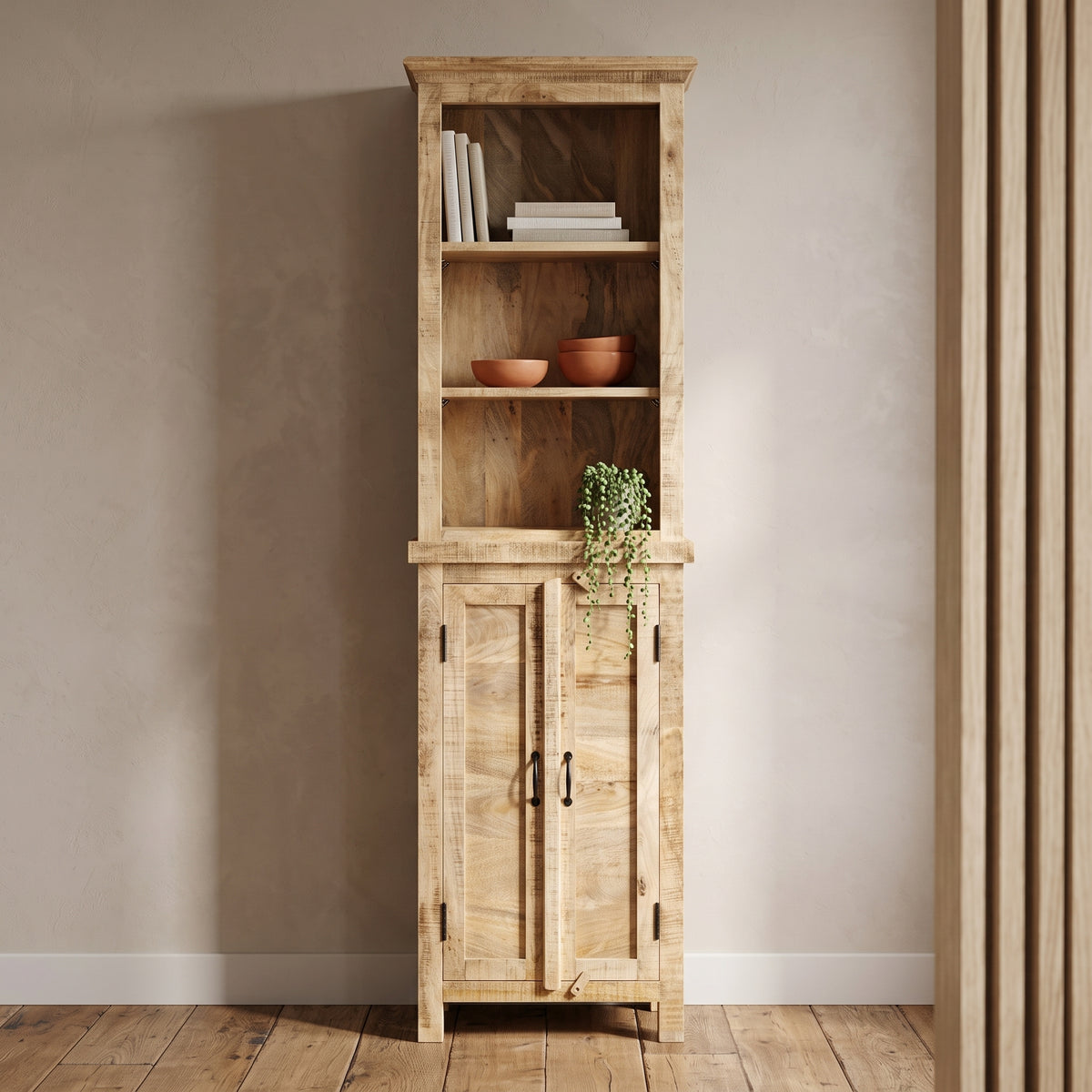 Bibliothèque Rustique à Portes Basses en bois de manguier – photo 3