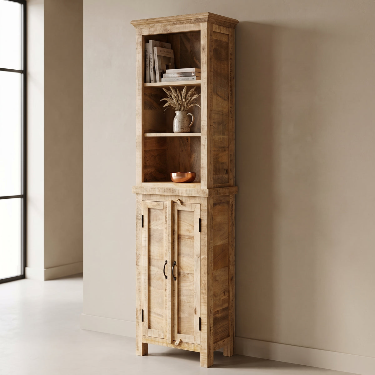 Bibliothèque Rustique à Portes Basses en bois de manguier – photo 10