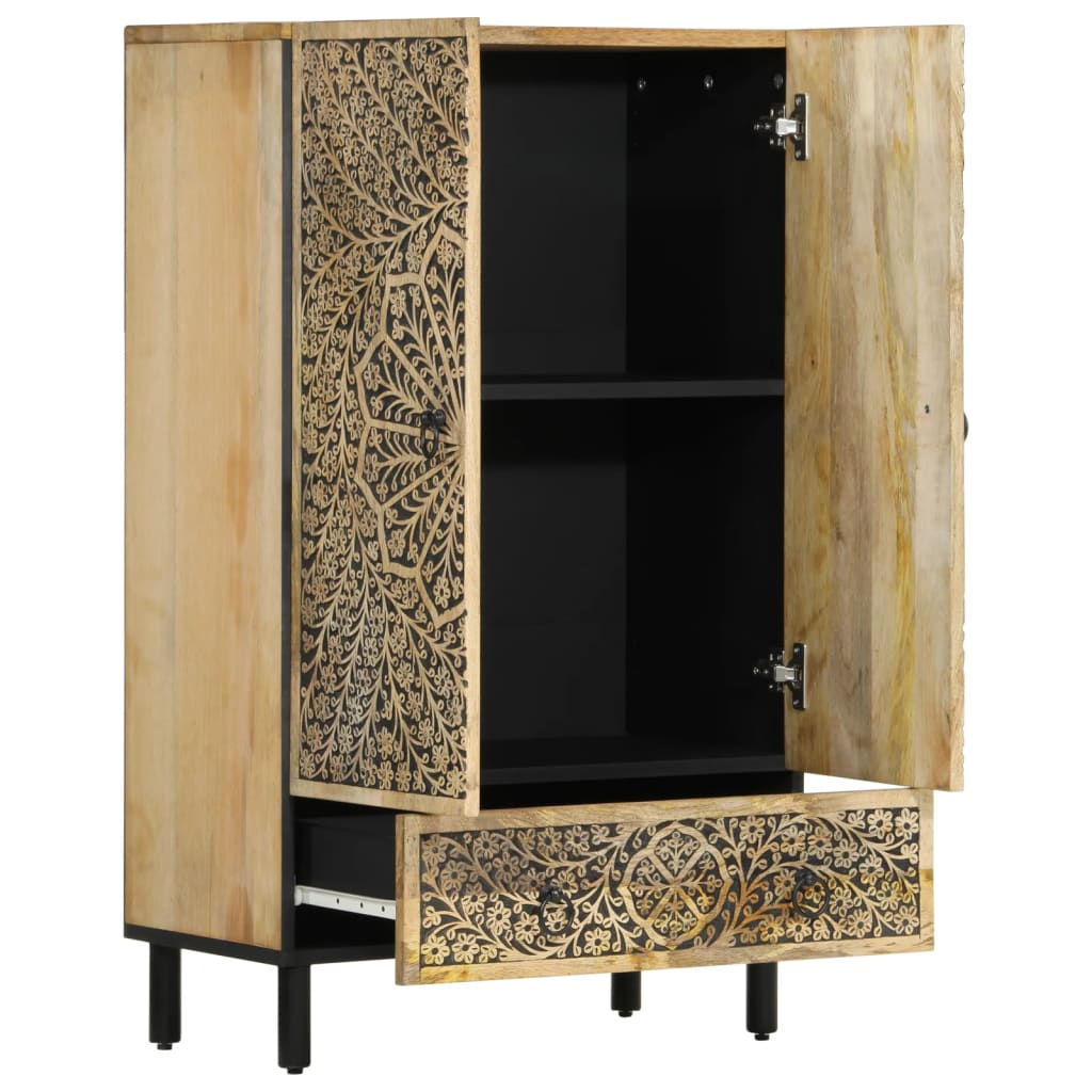 Buffet Haut Entièrement Sculpté à la main en bois de manguier – photo 10