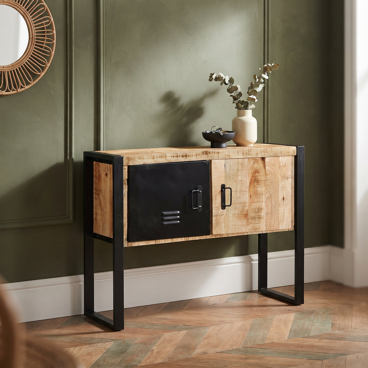Console à Porte Casier en bois de manguier