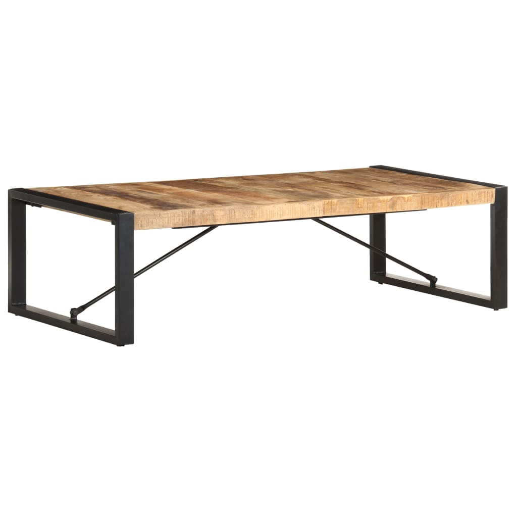 Grande table basse en manguier – Noir – 140 x 70 x 40 cm