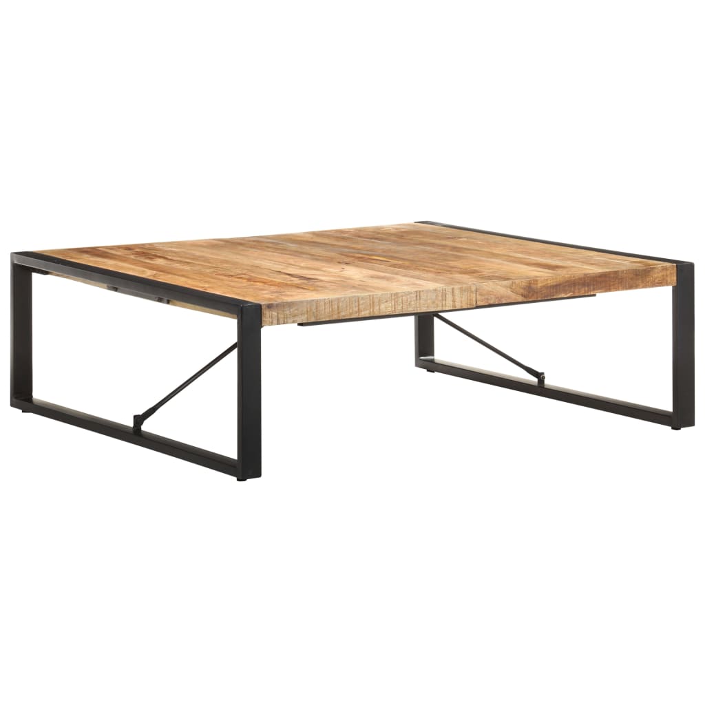 Grande table basse en manguier – Noir – 120 x 120 x 40 cm