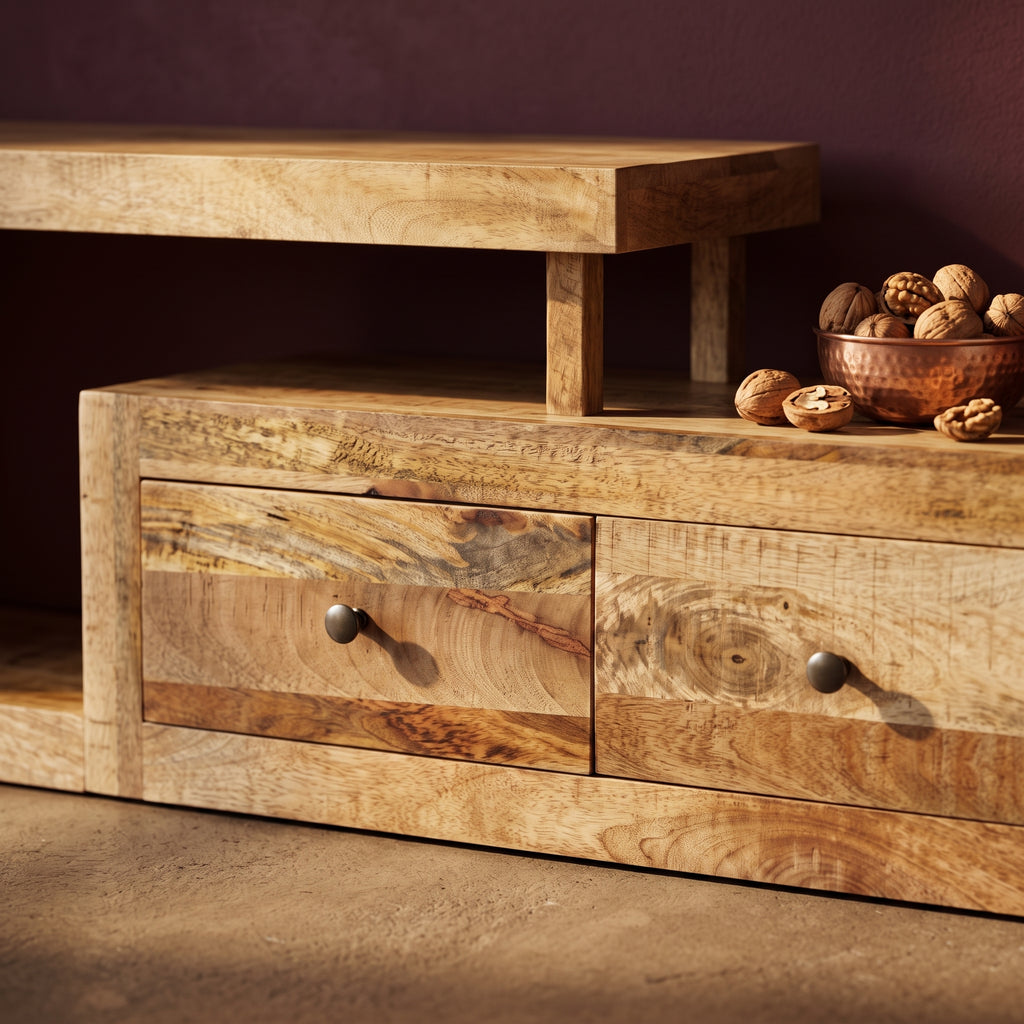 Meuble TV Asymétrique en bois de manguier – photo 3