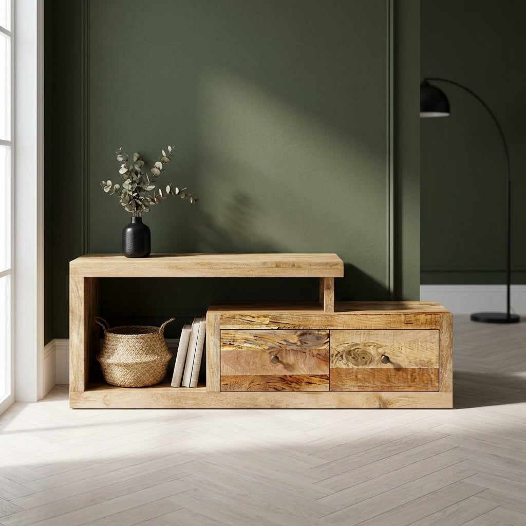 Meuble TV Asymétrique en bois de manguier – photo 6