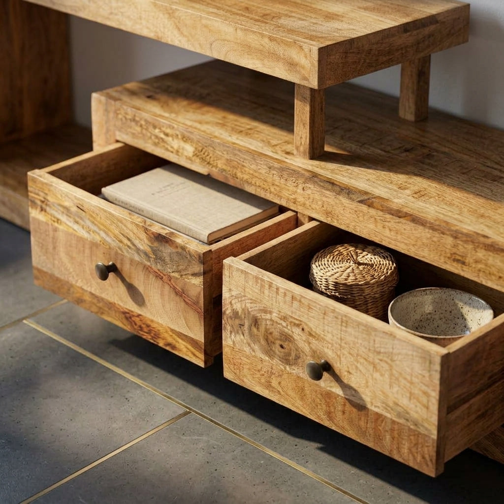 Meuble TV Asymétrique en bois de manguier – photo 8