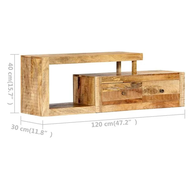 Meuble TV Asymétrique – dimensions : 120 x 30 x 40 cm (L x P x H)