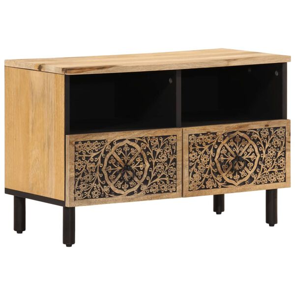 Meuble TV Compact à Rosaces sculptées à la main en bois de manguier – photo 2