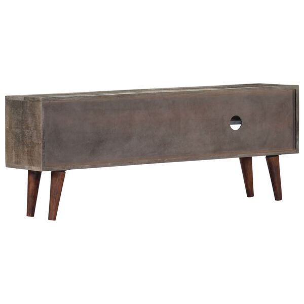 Meuble TV Gris à Porte Striée en bois de manguier – photo 4