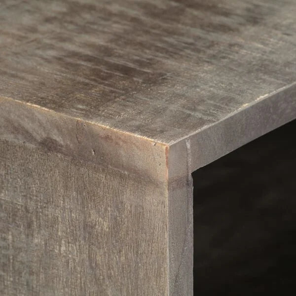 Meuble TV Gris à Porte Striée en bois de manguier – photo 9