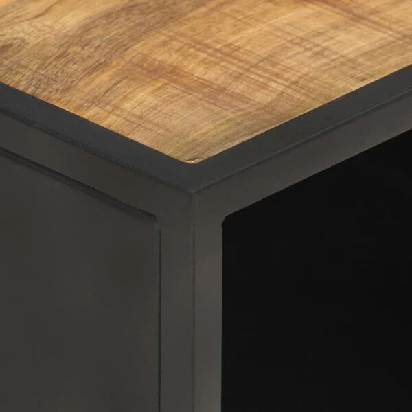 Table Basse Cannage et Noir Mat en bois de manguier – photo 5