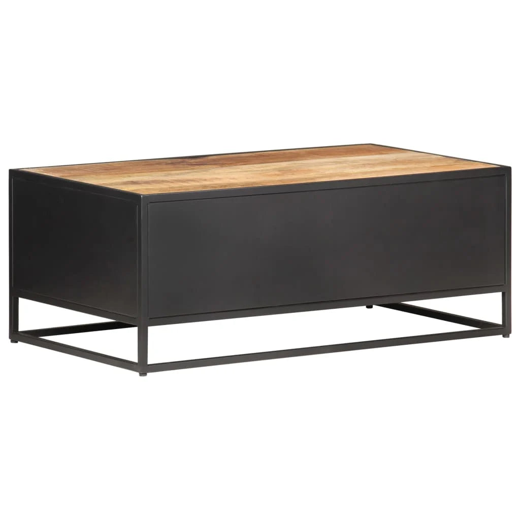 Table Basse Cannage et Noir Mat en bois de manguier – photo 6