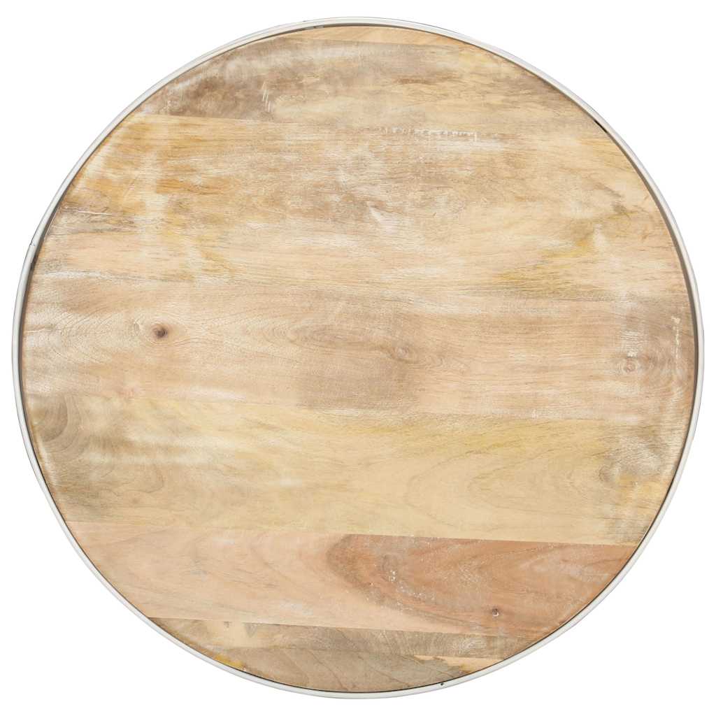 Table basse cylindre en manguier – Blanc – 68 x 36 cm
