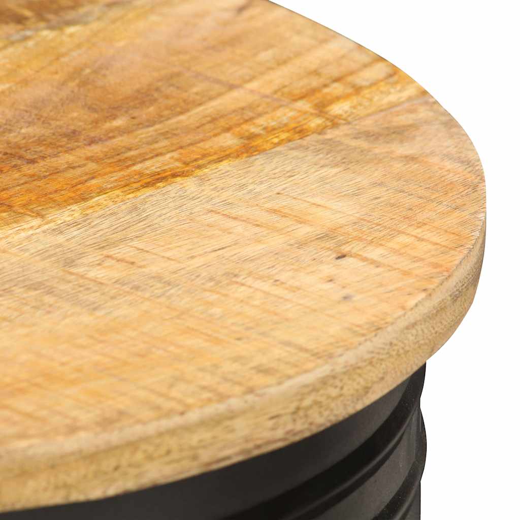 Table basse cylindre en manguier – Noir – 43 x 55 cm