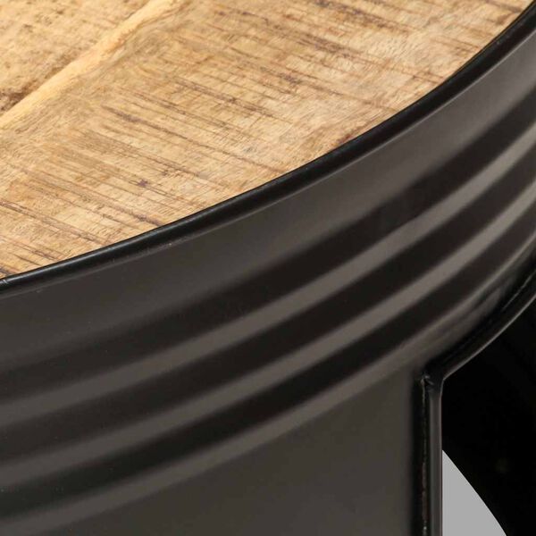 Table basse cylindre en manguier – Noir – 68 x 36 cm