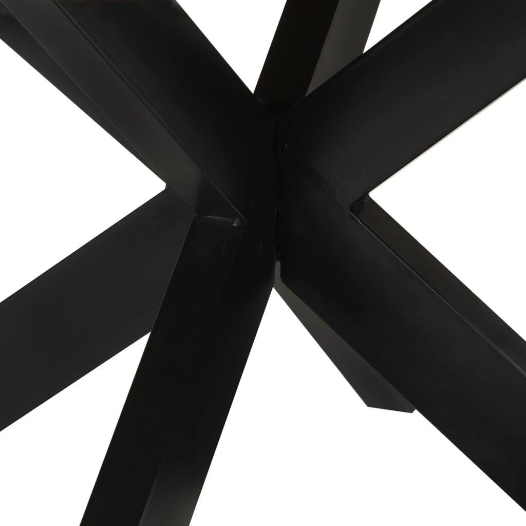 Table ronde à pied étoile – Manguier brut massif – 150 x 76 cm