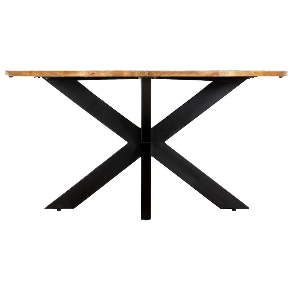 Table ronde à pied étoile – Manguier massif – 150 x 76 cm
