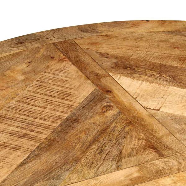 Table ronde à pied étoile – Manguier massif – 110 x 75 cm
