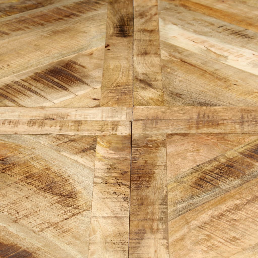 Table ronde à pied étoile – Manguier massif – 110 x 75 cm