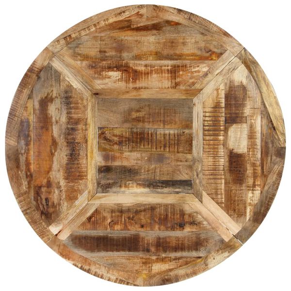 Table ronde à pied étoile – Manguier brut massif – 150 x 76 cm