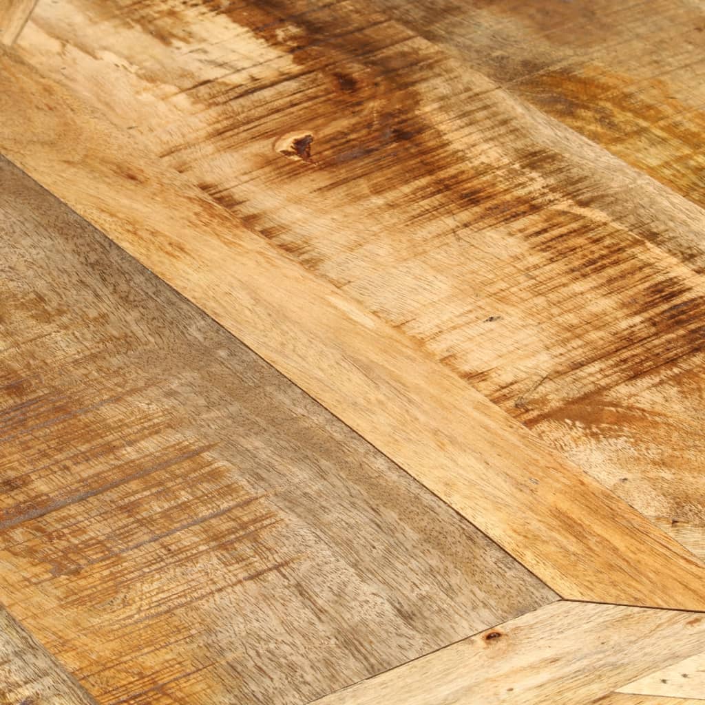 Table ronde à pied étoile – Manguier brut massif – 110 x 75 cm