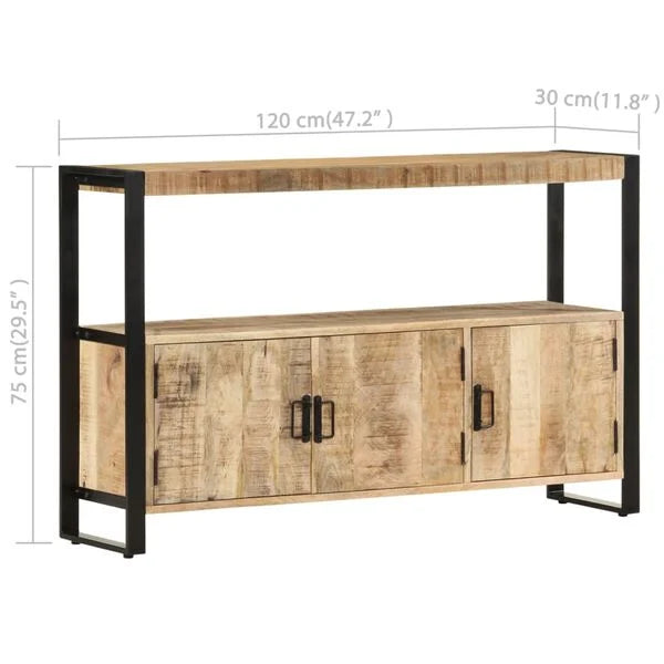 Console 3 Portes à Étagère Haute en bois de manguier – photo 12