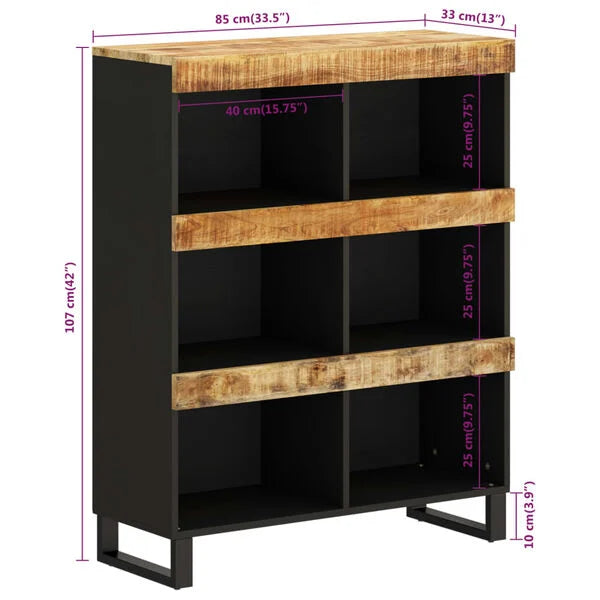 Étagère à 6 Niches Cadre Noir en bois de manguier – photo 12