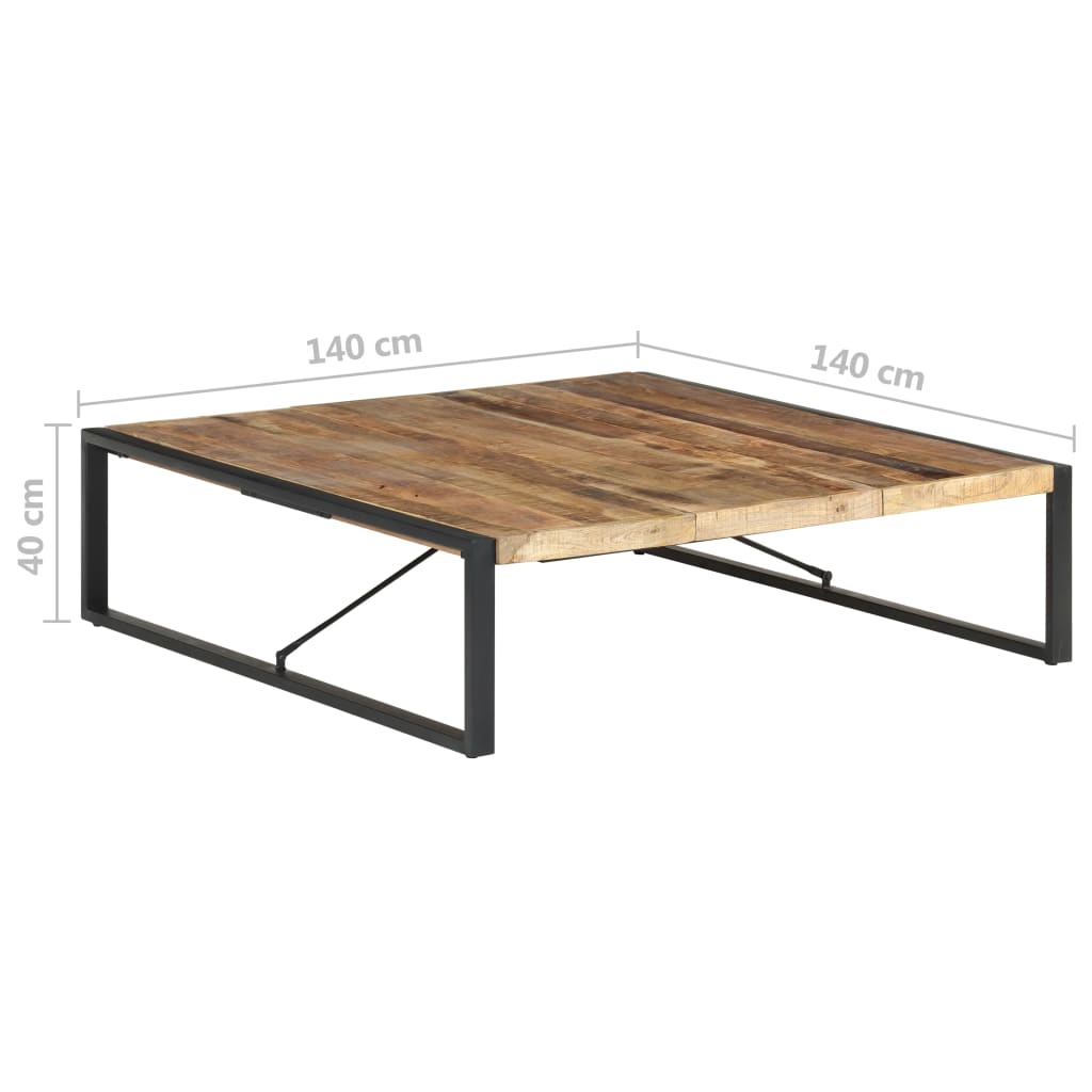 Grande table basse en manguier – Noir – 140 x 140 x 40 cm