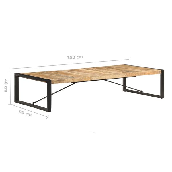Grande table basse en manguier – Noir – 180 x 90 x 40 cm