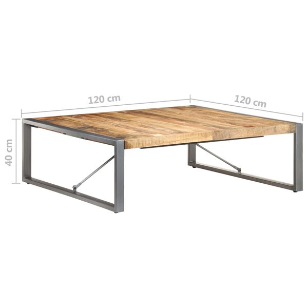 Grande table basse en manguier – Gris – 120 x 120 x 40 cm