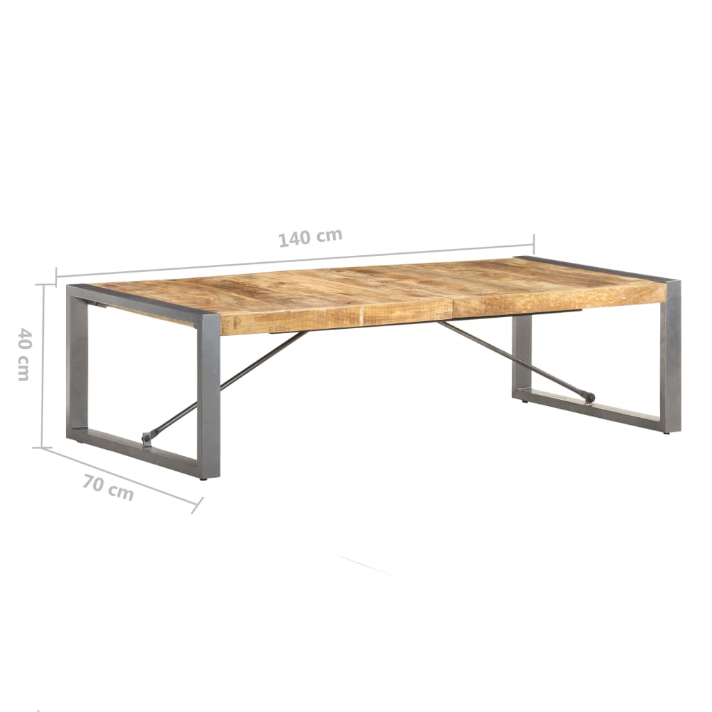 Grande table basse en manguier – Gris – 140 x 70 x 40 cm