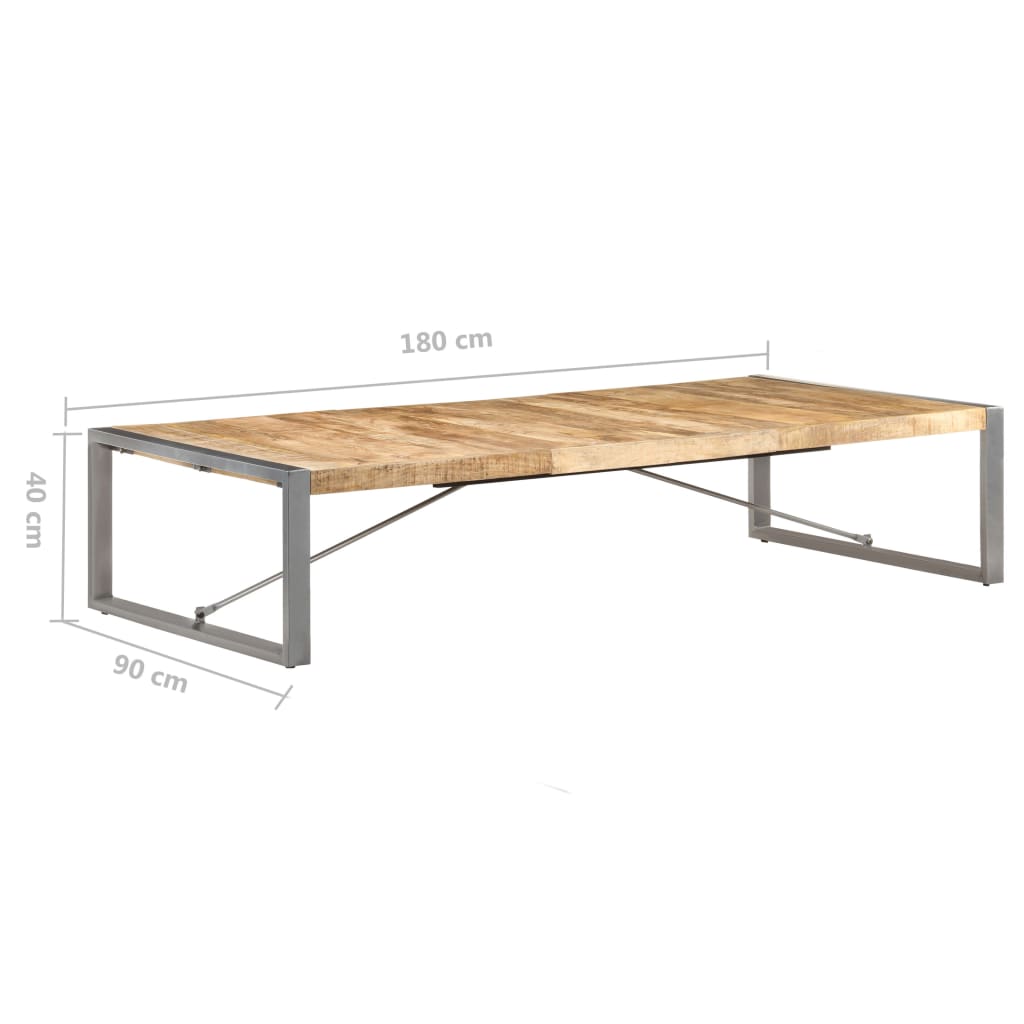 Grande table basse en manguier – Gris – 180 x 90 x 40 cm