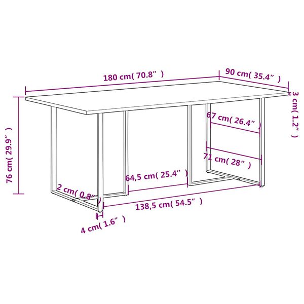180 x 90 x 76 cm