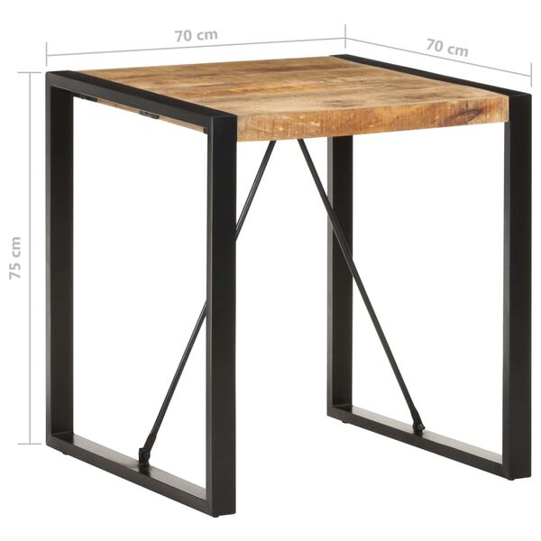 Table carrée en manguier – Noir – 70 x 70 x 75 cm
