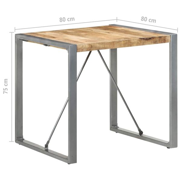 Table carrée en manguier – Gris – 80 x 80 x 75 cm