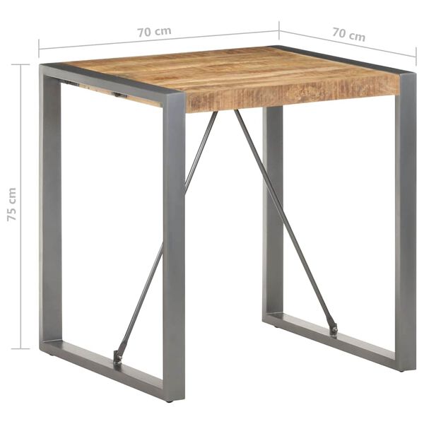 Table carrée en manguier – Gris – 70 x 70 x 75 cm