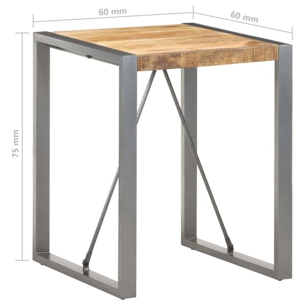 Table carrée en manguier – Gris – 60 x 60 x 75 cm