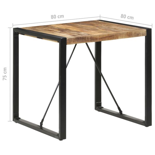 Table Carrée à Pieds Treillis en bois de manguier – photo 9